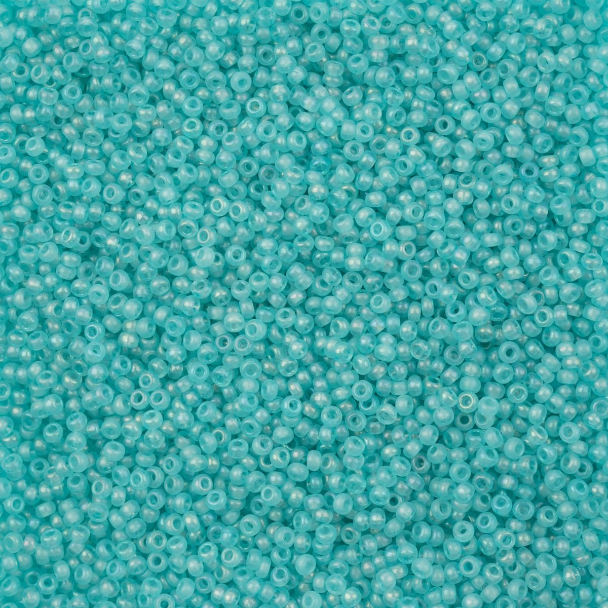 Czech Seed Beads - 10/0 - Transparent Teal Green Rainbow AB (22g)