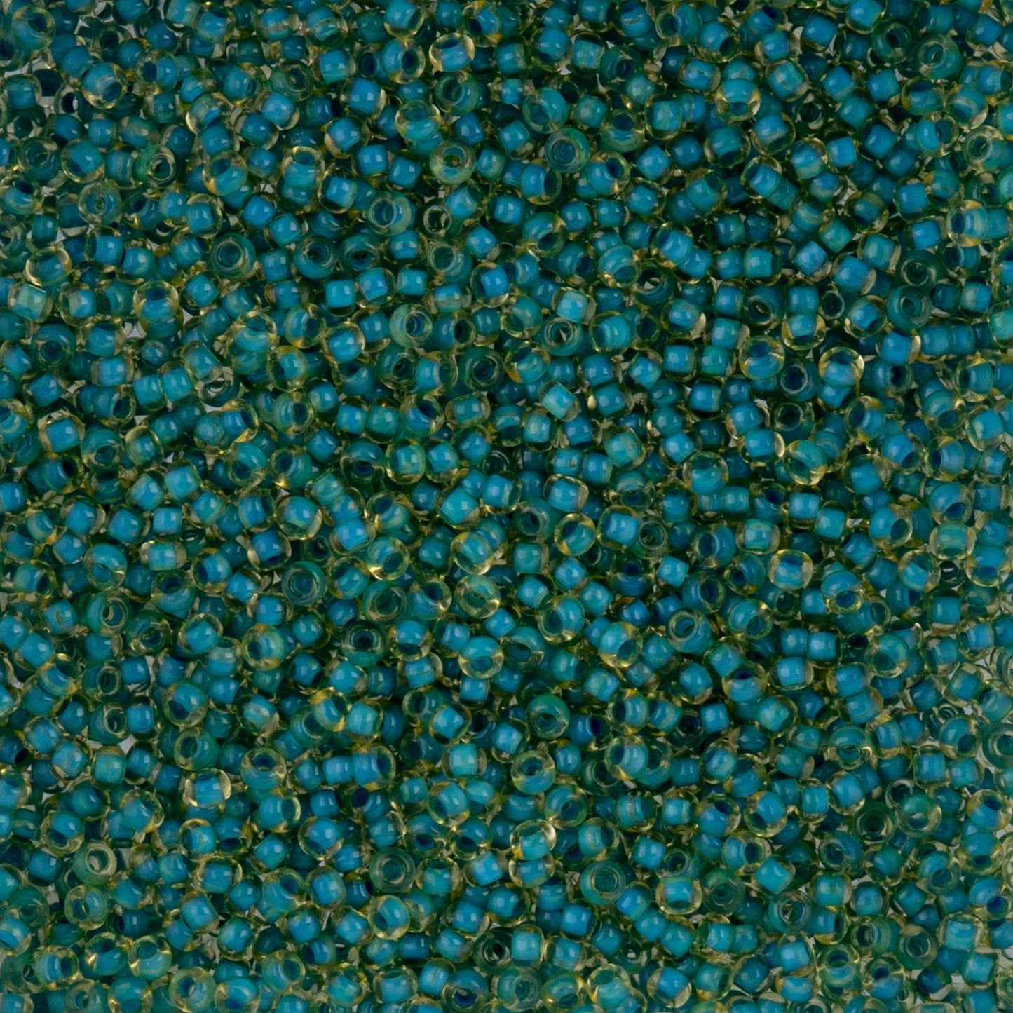 Czech Seed Beads - 10/0 - Color Lined Green/Yellow Terra Color (22g)