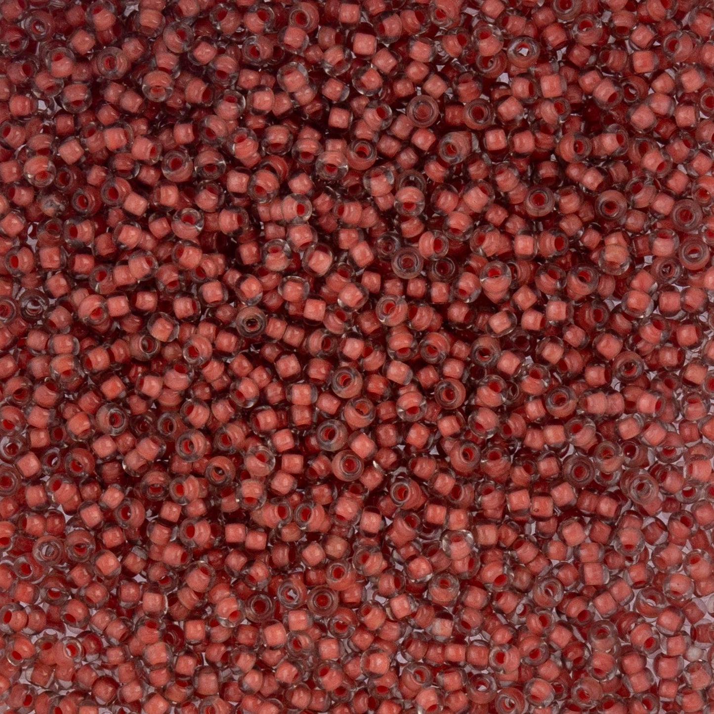 Czech Seed Beads - 10/0 - Color Lined Beige/Orange Terra Color (22g)