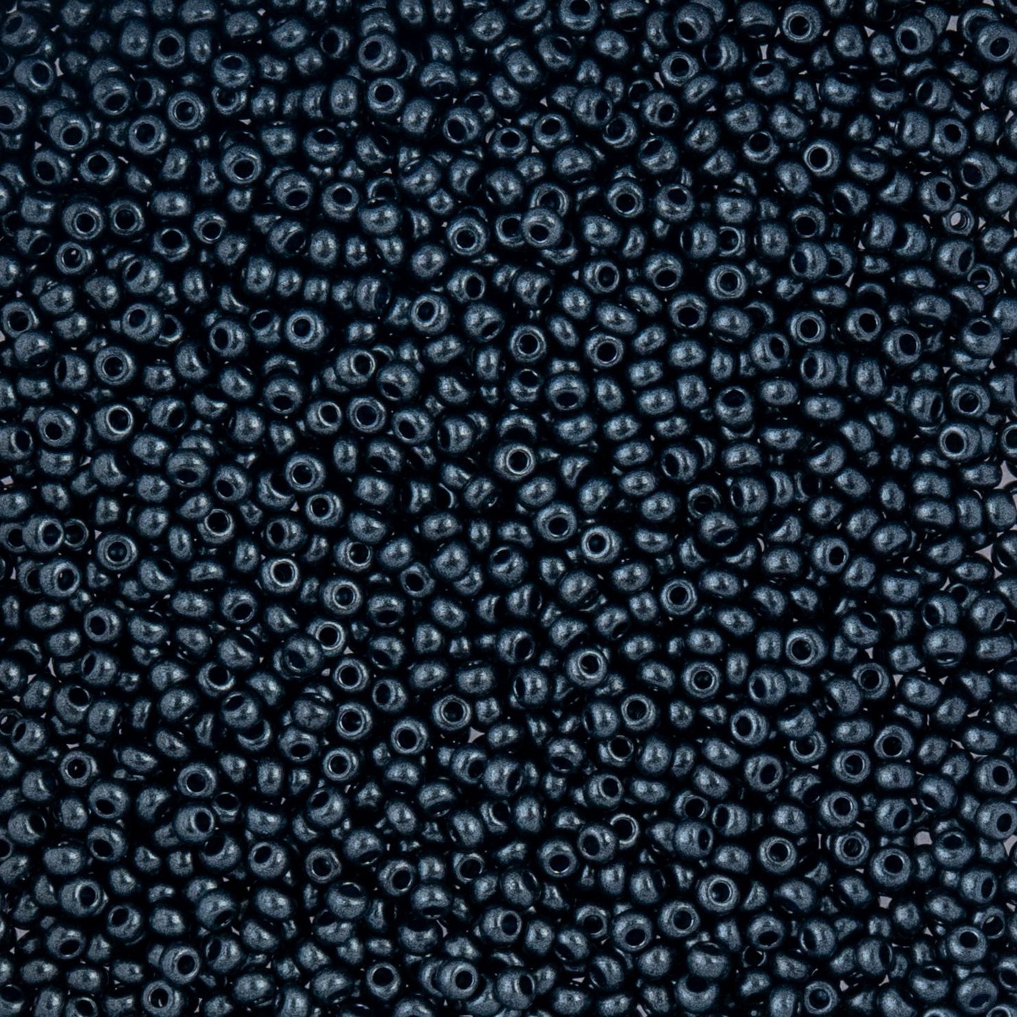 Czech Seed Beads - 10/0 - Jet-Terra Pearl Blue Dyed (22g)