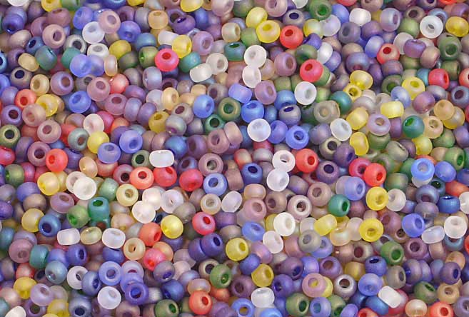 Czech - 10/0 - Seed Beads - Matte Opaque Multi Mix Iris (500g)