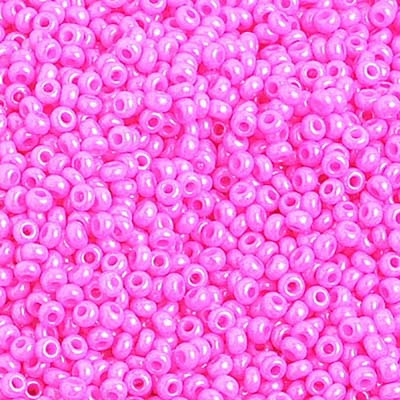 Czech - 10/0 Seed Beads - Opaque Dyed Rose (500g Strung)