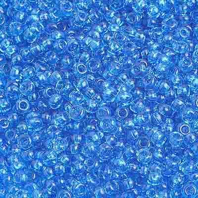 Czech - 10/0 Seed Beads - Transparent Medium Aqua (500g Strung)