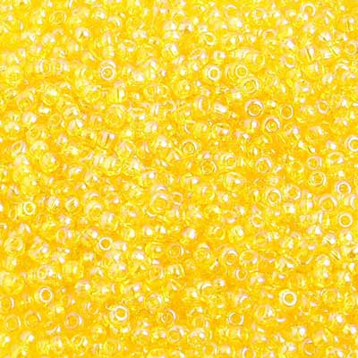 Czech - 10/0 Seed Beads - Transparent Iris Yellow (500g Strung)