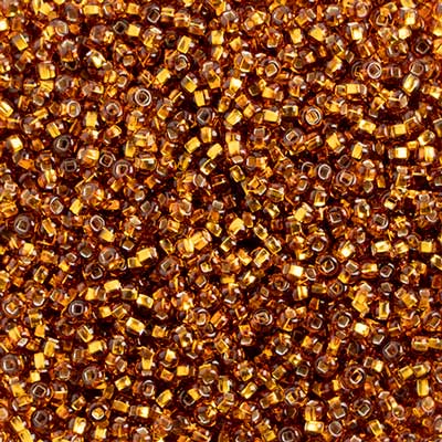 Czech - 10/0 Seed Beads - Silver Lined Dark Topaz Square Hole (500g)