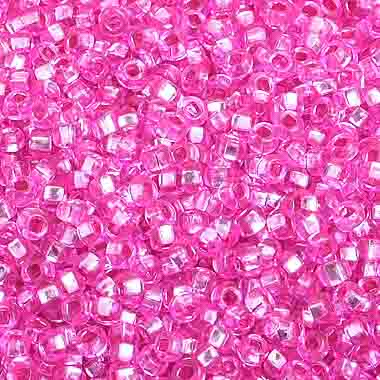 Czech - 10/0 Seed Beads - Silver Lined Pink (Dyed) (500g Strung)