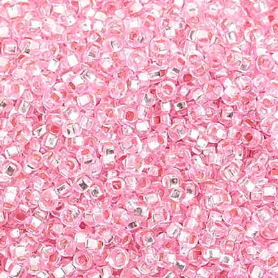 Czech - 10/0 Seed Beads - Silver lined Dyed Pink (500g)