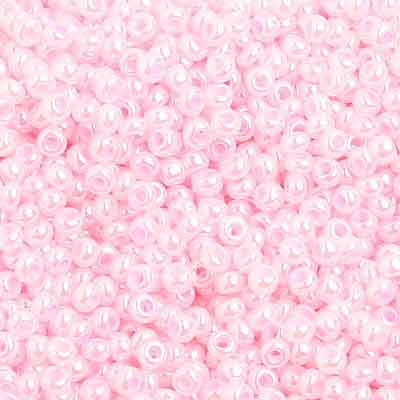 Czech - 10/0 Seed Beads - Pearl Dyed Pale Pink (500g Strung)