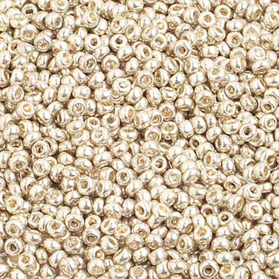 Czech - 10/0 Seed Beads - Metallic Light Silver (500g)