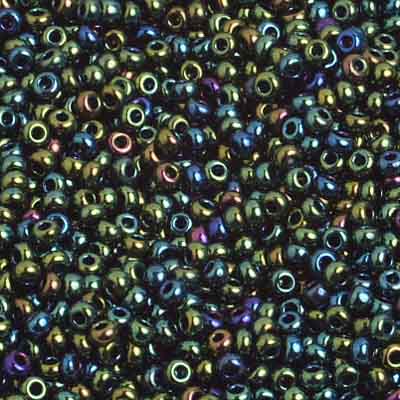 Czech - 10/0 Seed Beads - Opaque Iris Green (500g)
