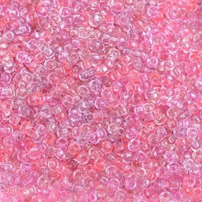 Czech - 10/0 Seed Beads - Transparent Pink Mix Luster (500g Strung)