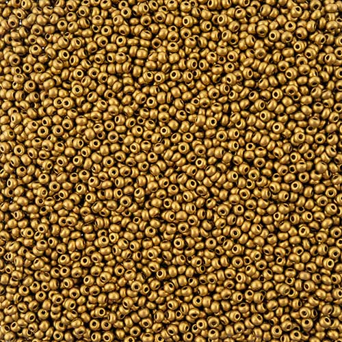 Czech - 10/0 Seed Beads - Gold Matte (500g)