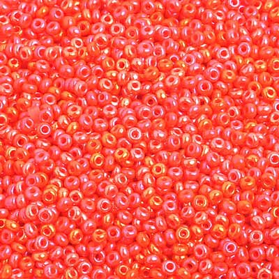 Czech - 10/0 Seed Beads - Opaque Orange AB (500g)
