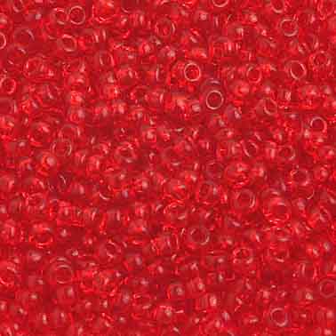 Czech Seed Beads - 10/0 - Transparent Light Red (hank)