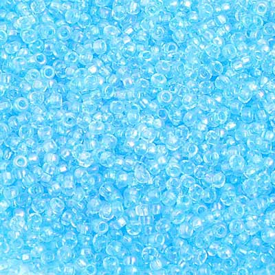 Czech - 10/0 Seed Beads - Transparent Aqua Rainbow AB (500g)