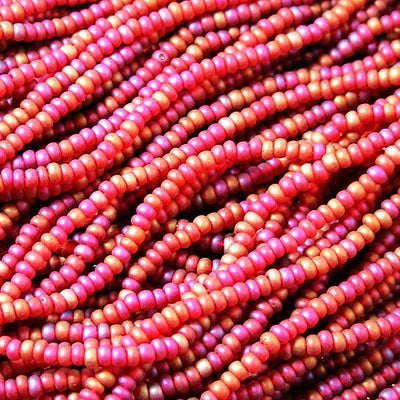 Czech - 10/0 Seed Beads - Transparent Red Matte AB (500g)