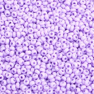 Czech - 10/0 Seed Beads - Dyed Chalk Purple Solgel (500g Strung)