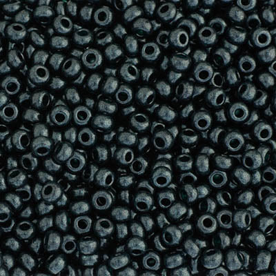 Czech - 10/0 Seed Beads - Jet-Terra Pearl Green Dyed (500g)
