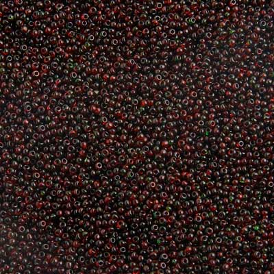 Czech - 10/0 Seed Beads - Harlequin Transparent Green/Red Natural (500g)