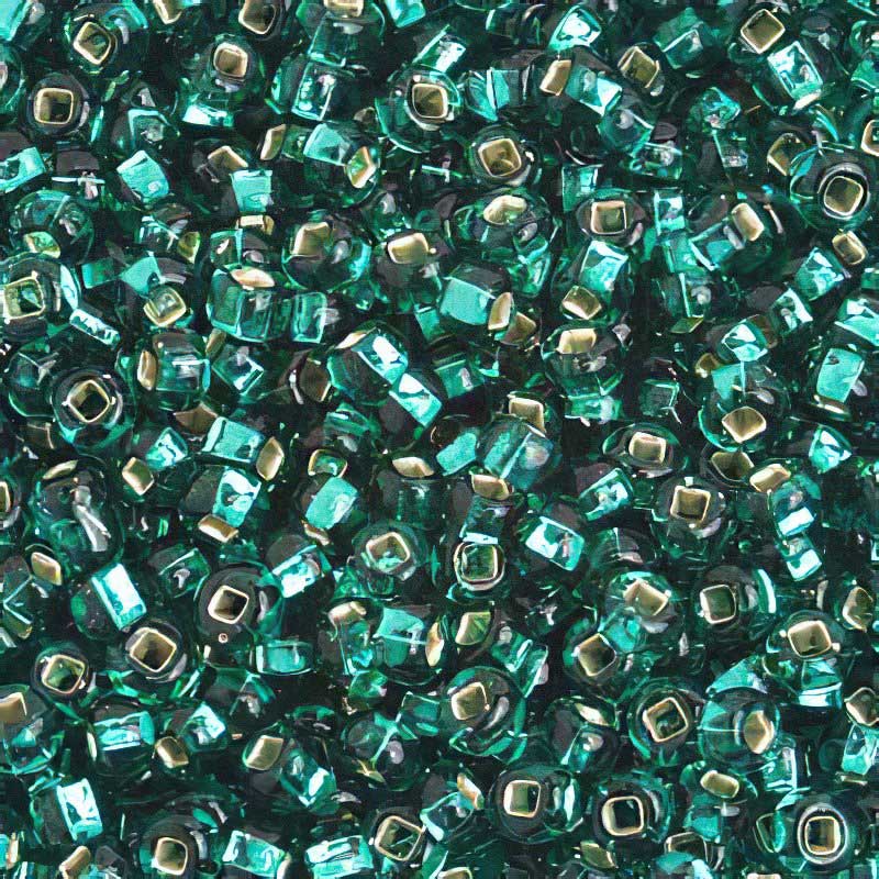 Czech Seed Beads - 6/0 - Silver Lined Teal Green (500g)