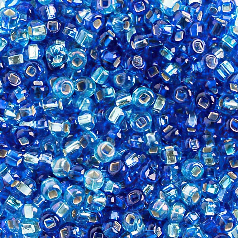 Czech Seed Beads - 6/0 - Silver Lined Blue/Aqua Mix (500g)