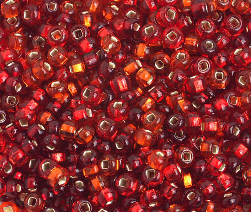 Czech Seed Beads - 6/0 - Red Silver Lined Mix (500g)