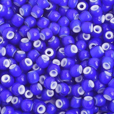Czech Seed Beads - 6/0 - Cobalt Blue White Heart (250g)