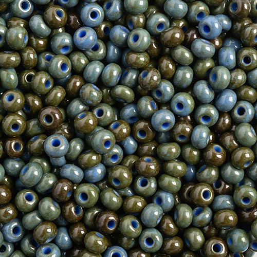 Czech Seed Beads - 6/0 - Medium Blue Travertine (500g)