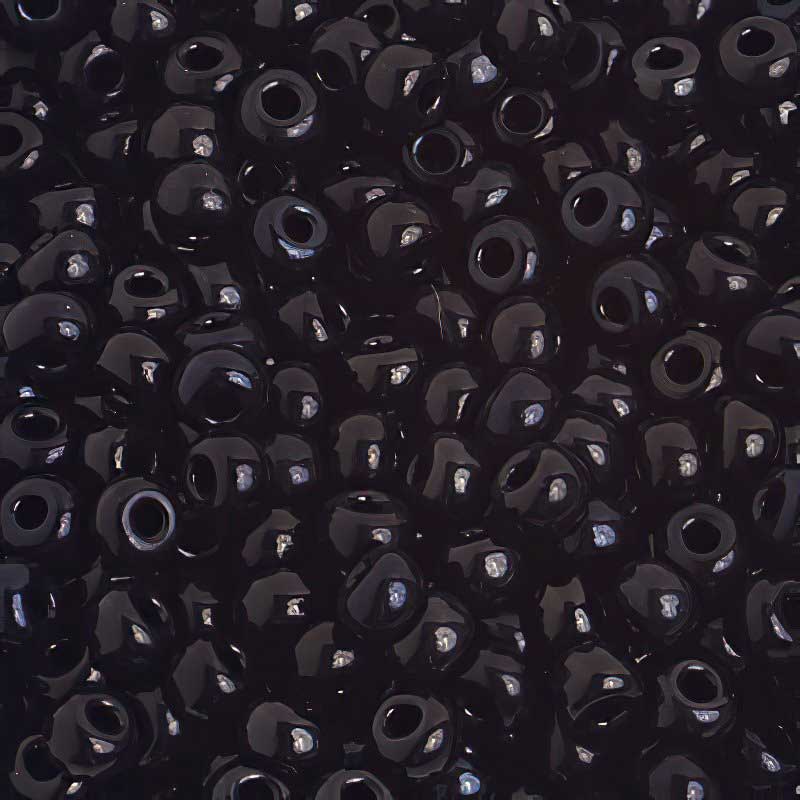 Czech Seed Beads - 6/0 - Opaque Black (500g)