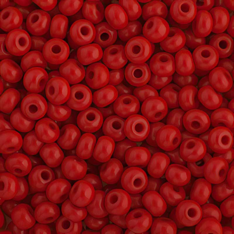 Czech Seed Beads - 6/0 - Opaque Medium Red (500g)