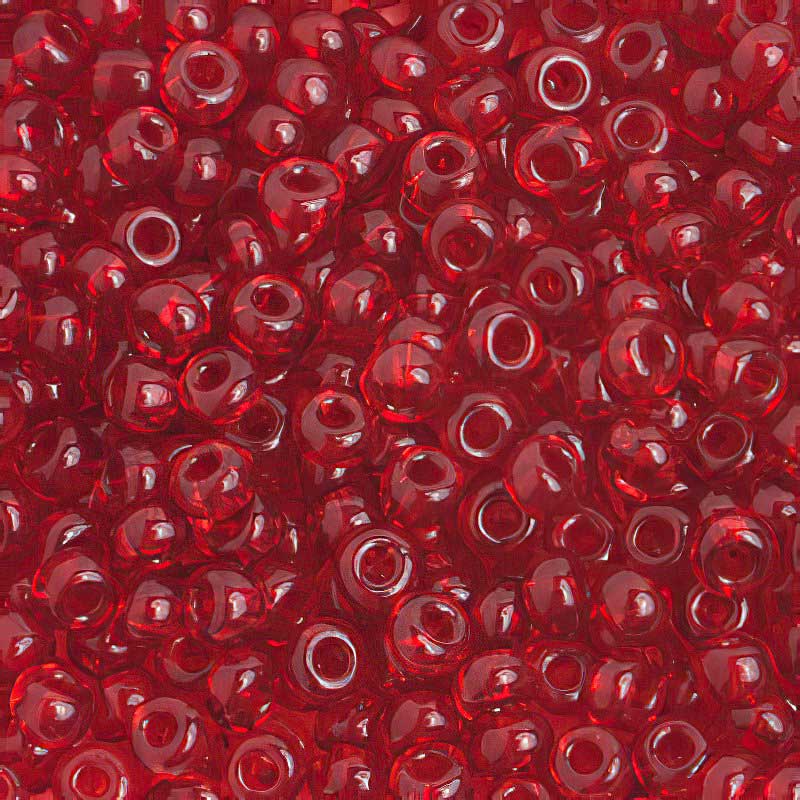Czech Seed Beads - 6/0 - Transparent Light Red (20g)