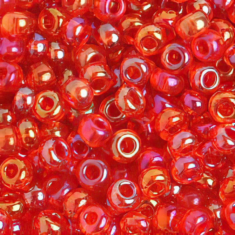 Czech Seed Beads - 6/0 - Transparent Iris Orange (20g)
