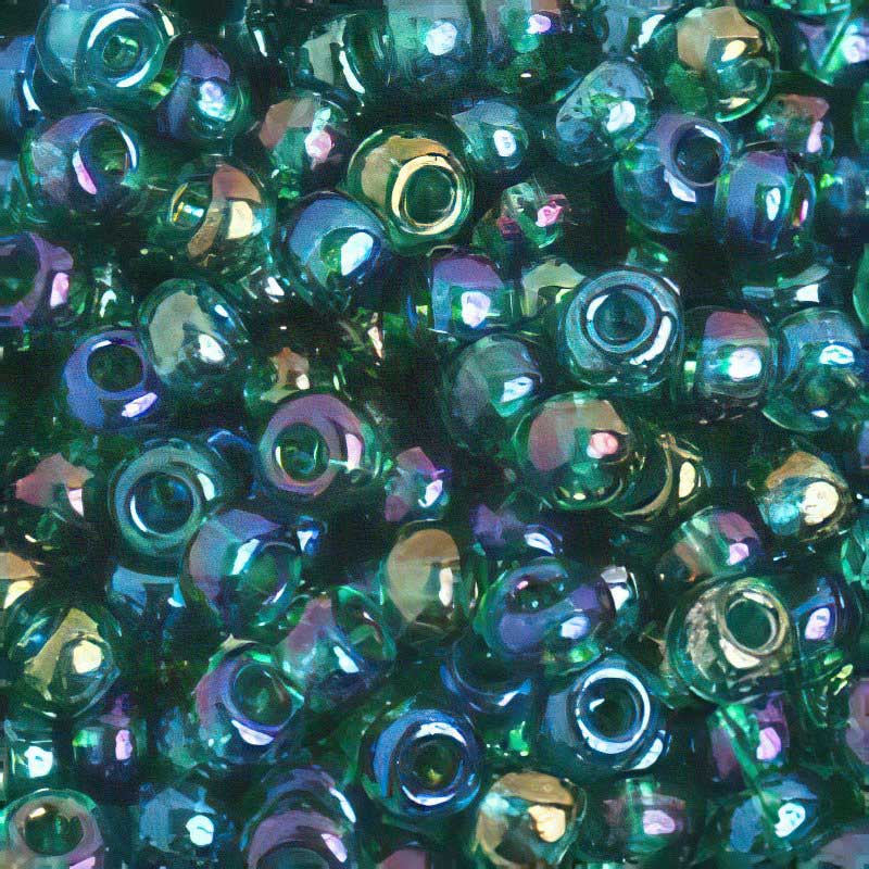 Czech Seed Beads - 6/0 - Transparent Iris Tealgreen (500g)