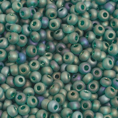 Czech Seed Beads - 6/0 - Transparent Matte Dark Green AB (500g)