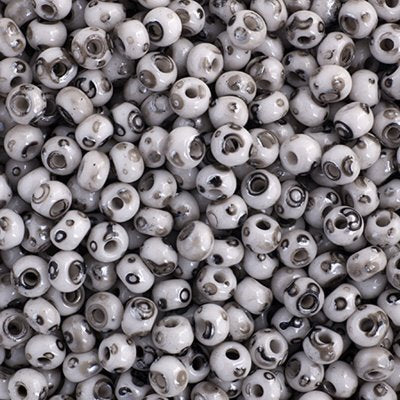 Czech Seed Beads - 6/0 - White Black Terra Melafyr (500g)