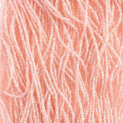 Czech - 10/0 2-cut Seed Beads - Transparent Light Pink Rainbow (500g Strung)