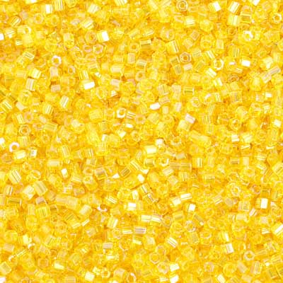 Czech - 10/0 2-cut Seed Beads - Transparent Yellow AB (500g Strung)
