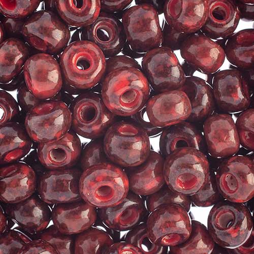 Czech - 32/0 Seed bead - Red Travertine (250g)
