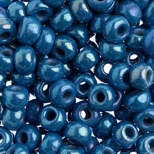 Czech - 32/0 Seed bead - Opaque Dark Ocean Blue Rainbow (250g)