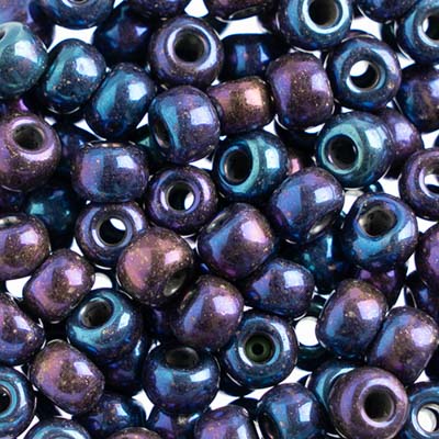 Czech - 32/0 Seed bead - Opaque Black/Navy Iris (250g)