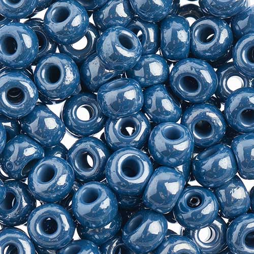 Czech - 32/0 Seed bead - Opaque Medium Blue/sfinx (250g)