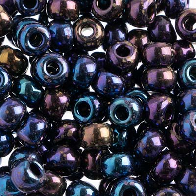 Czech - 32/0 Seed bead - Opaque Black Rainbow (250g)