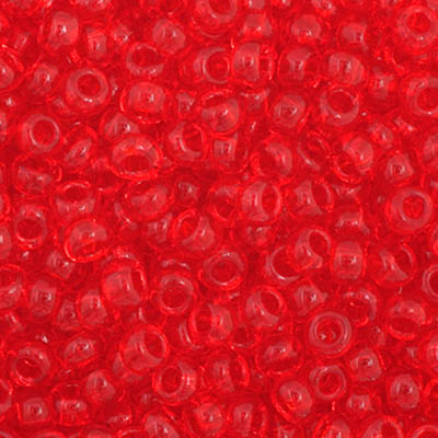 Czech Seed Beads - 11/0 - Transparent Light Red (23g)