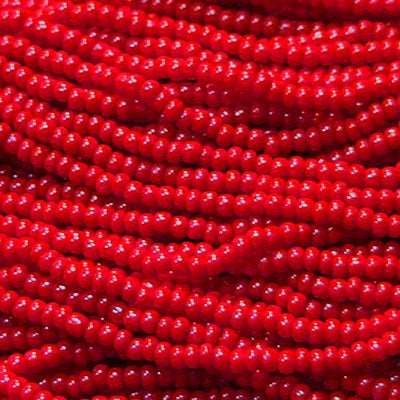 Czech Seed Beads - 11/0 - Opaque Medium Dark Red (hank)