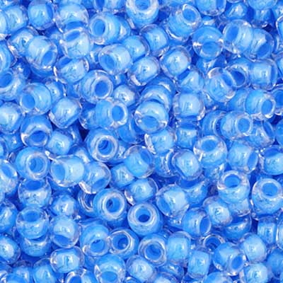 Czech Seed Beads - 11/0 - Color Lined Blue (23g)
