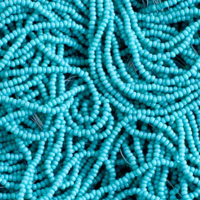 Czech - 12/0 Seed Bead - Opaque Green Turquoise (500g Strung)