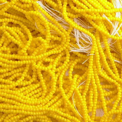 Czech - 12/0 Seed Bead - Opaque Lemon Yellow (500g Strung)