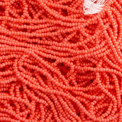 Czech - 12/0 Seed Bead - Opaque Coral (500g Strung)