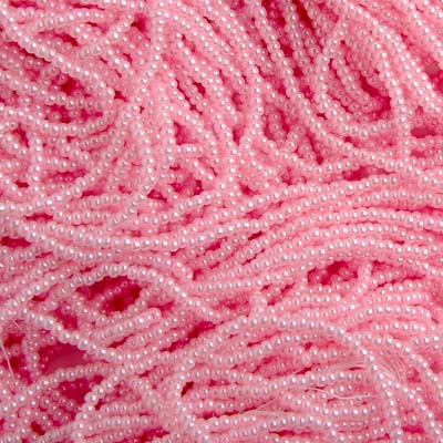 Czech - 12/0 Seed Bead - Opaque Dyed Pearl Rose (500g Strung)