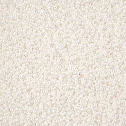 Czech Seed Beads - 13/0 - Charlotte Single Cut - Opaque White Luster (100g Pack